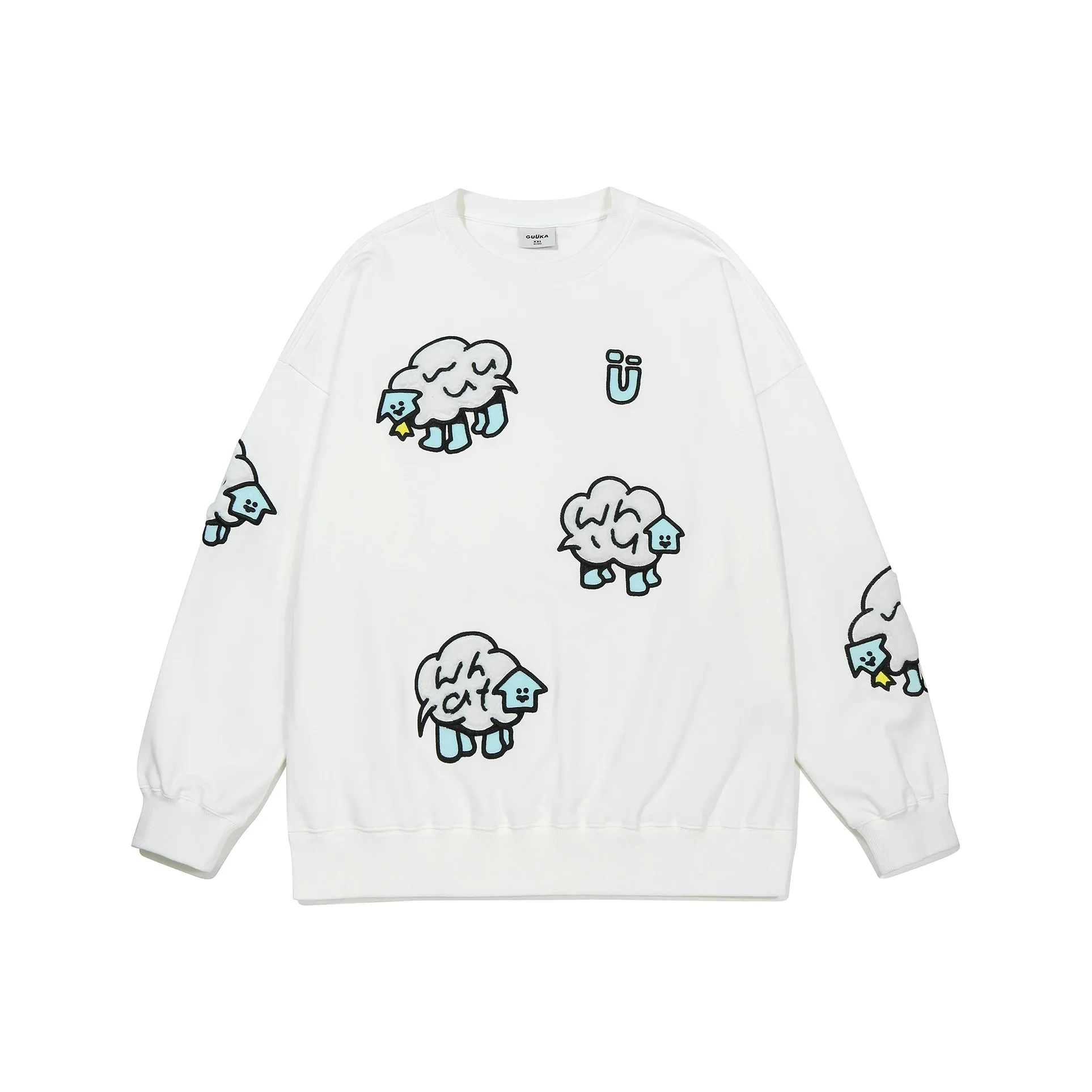 Guuka x AGAHO Свитшот Унисекс Белый