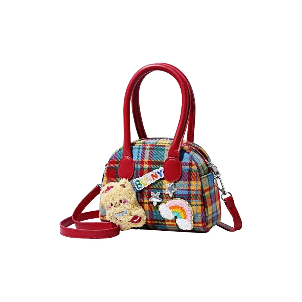 Juju Jimmy Шерстяная с ПУ (полиуретан) Сумка Женская Красная