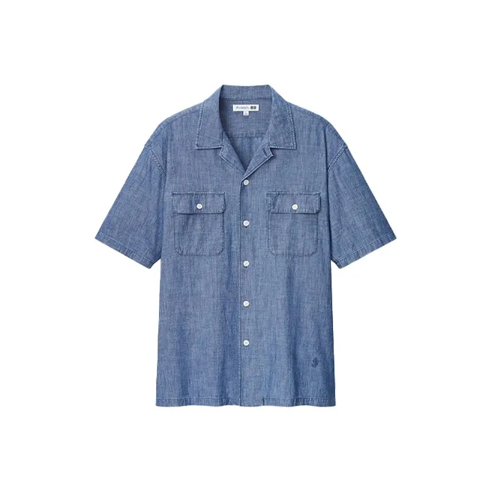 UNIQLO Мужская рубашка королевского синего цвета