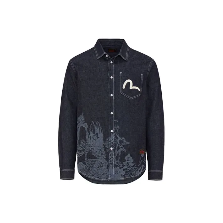 EVISU Shirts Men's Denim Blue