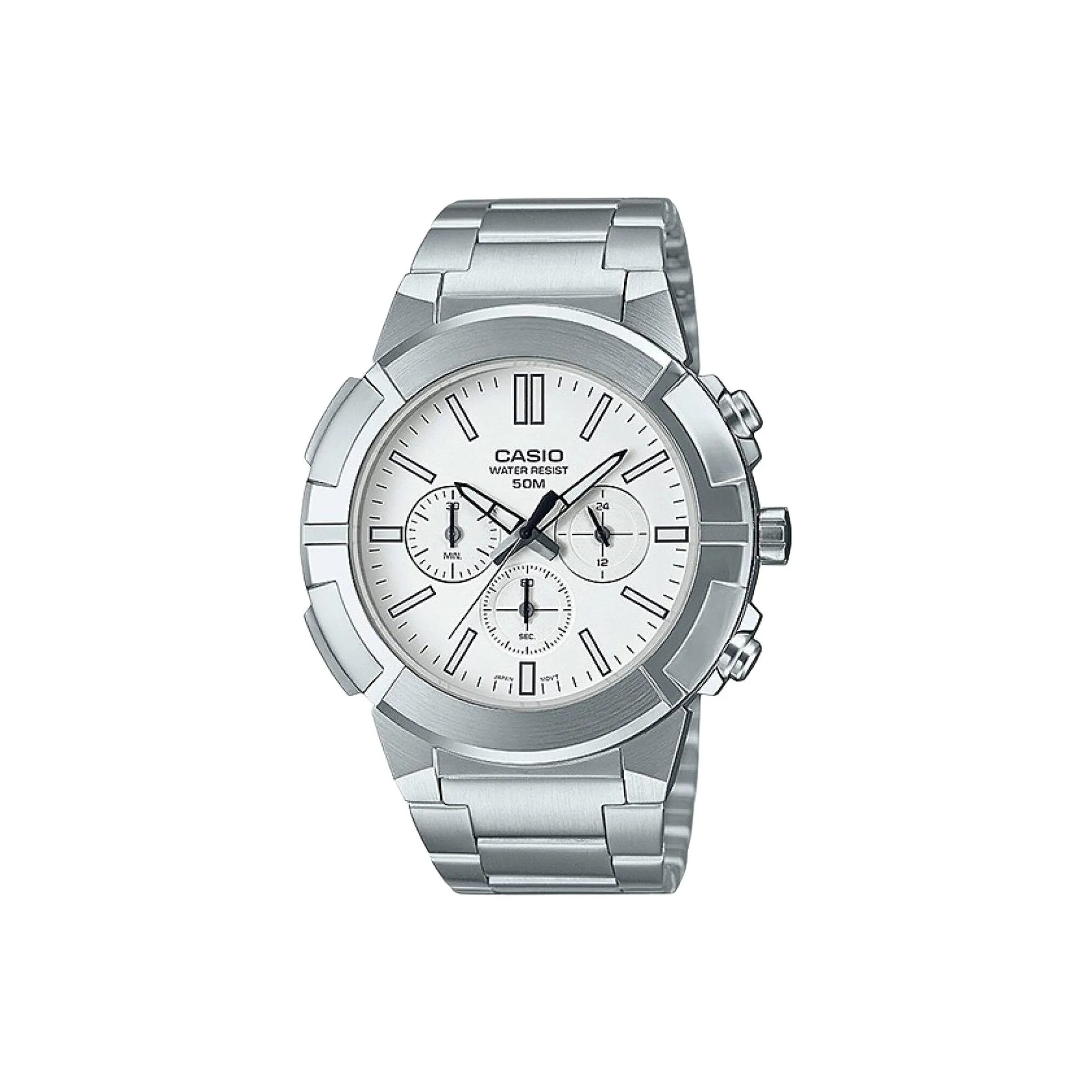 CASIO Analog Collection Кварцевый механизм нержавеющая сталь ремешок мужские часы белый циферблат