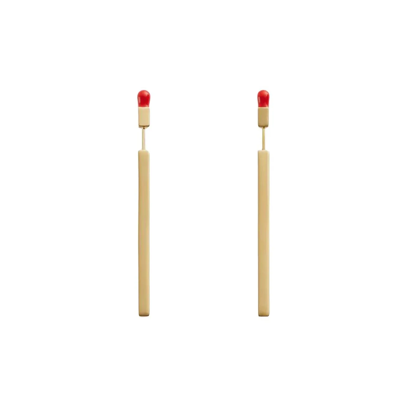 Bottega Veneta 18K Gold 925 Sterling Silver Earrings Women's Red