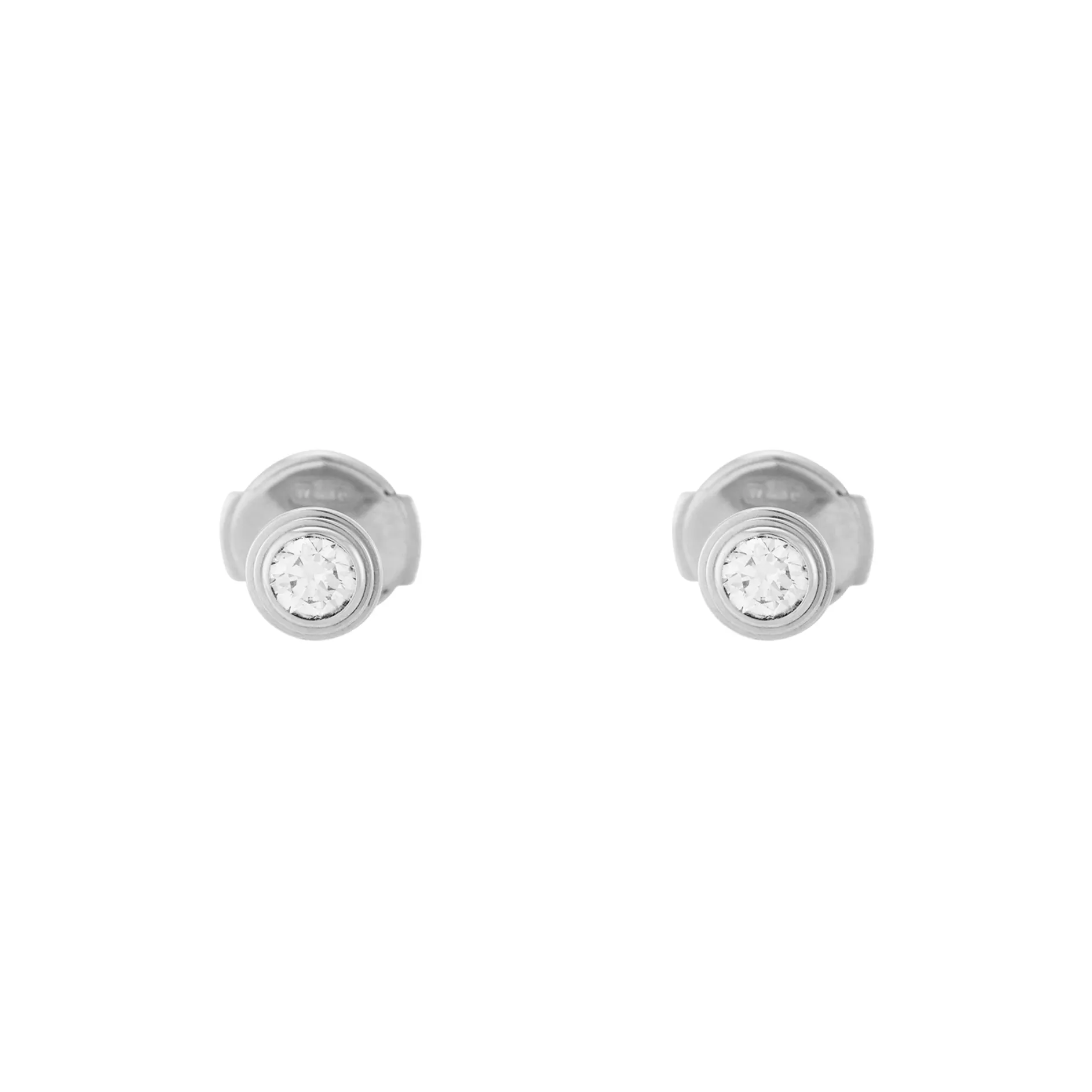 CARTIER D'Amour Collection 18K White Gold Stud Earrings Unisex