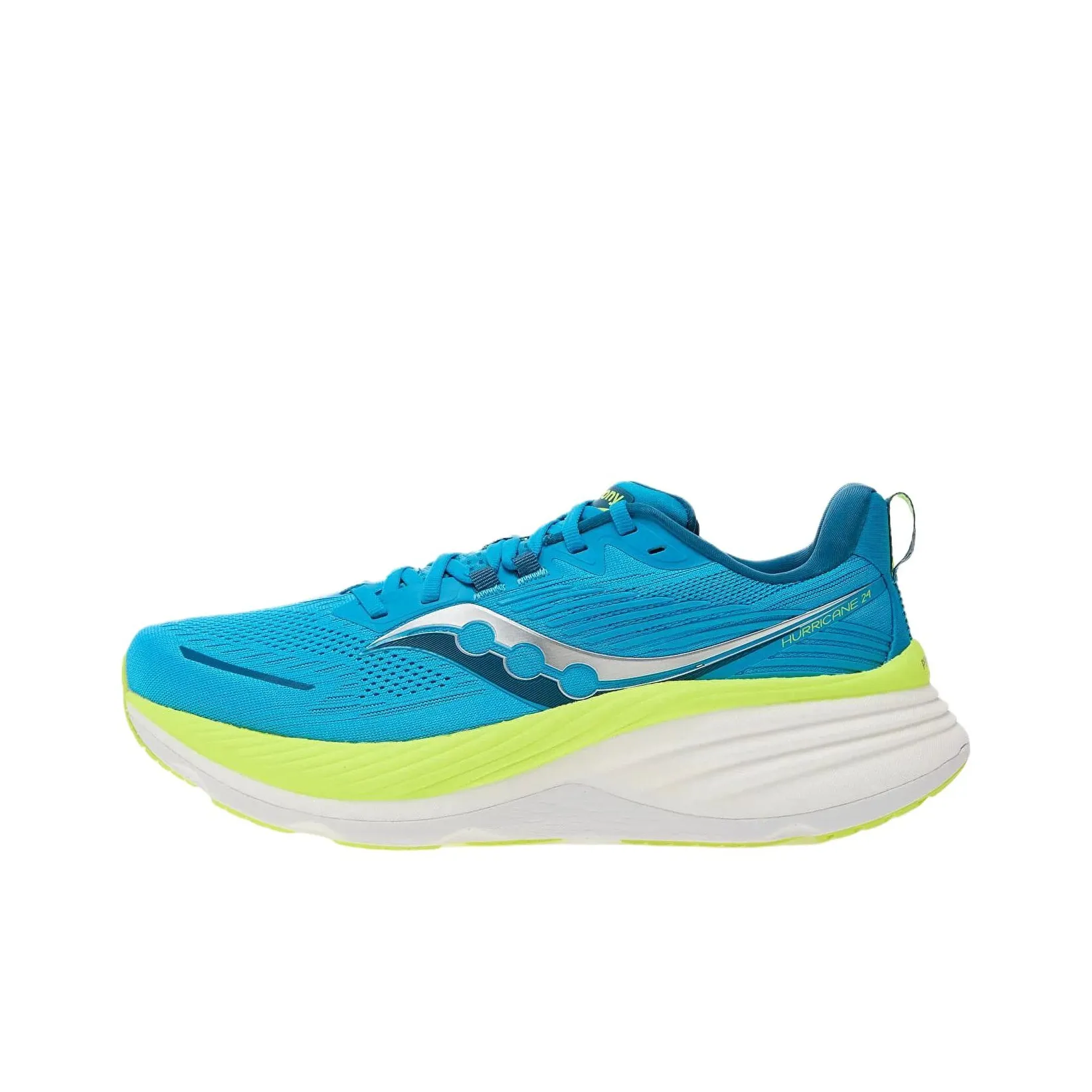 Saucony Hurricane 24 Anti Slip Wear Resistant Low Top Running Shoes Men's Blue Green