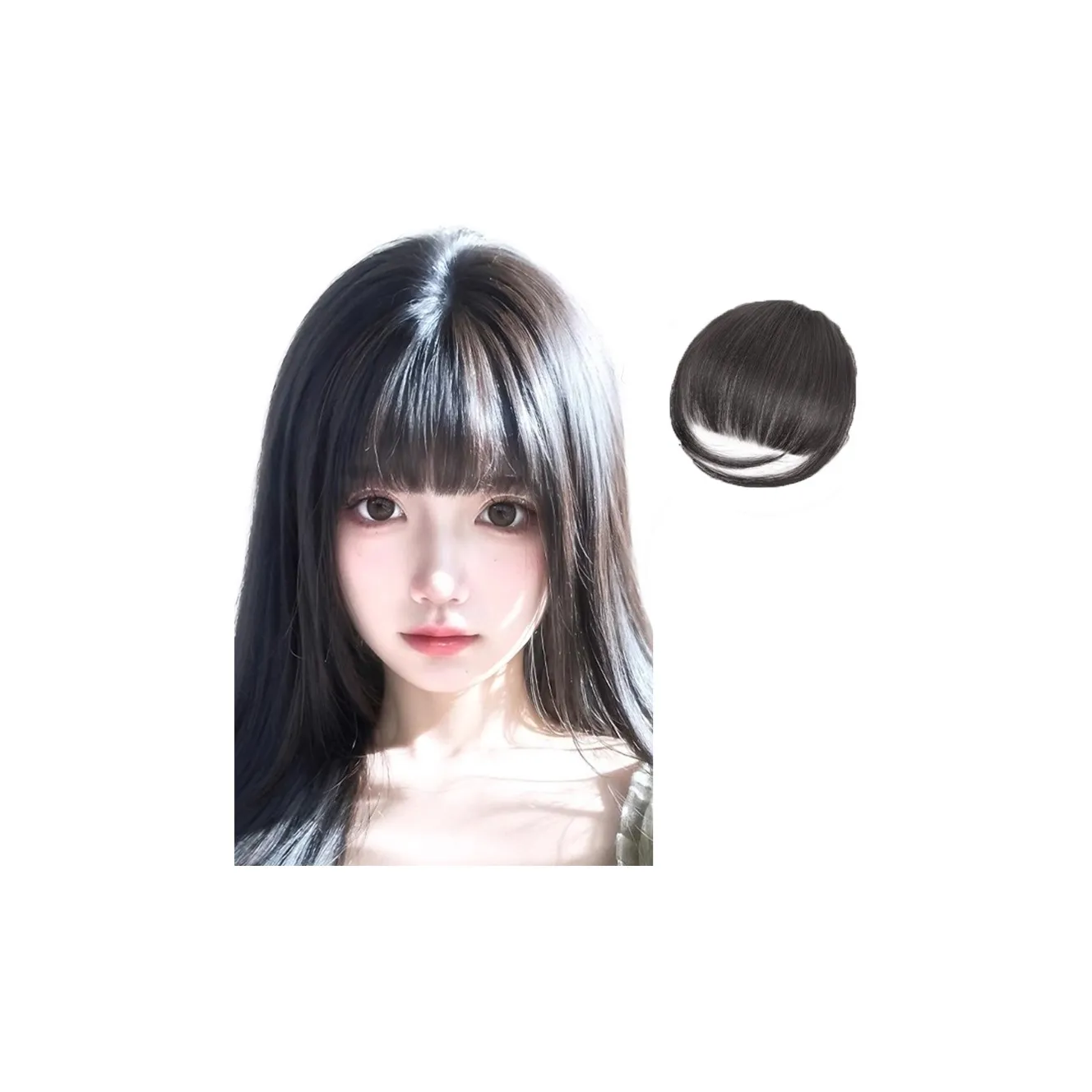 MUYAN Натуральный Передний Комикс Liu Hai Передняя Панель Волосы Расширение Ленты