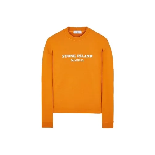 STONE ISLAND Ржаво-желтый унисекс свитшоты