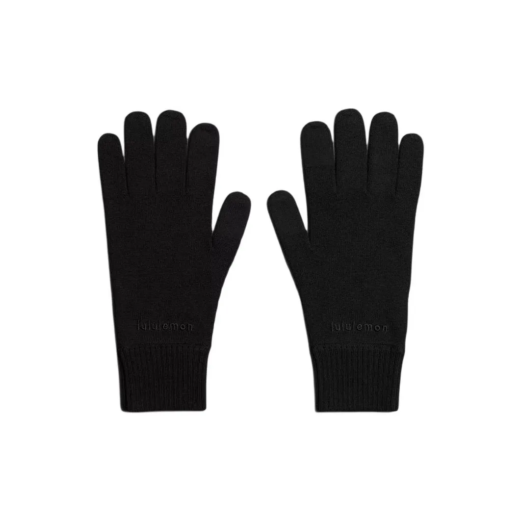 Lululemon Wool Blend Knit Gloves Unisex Black