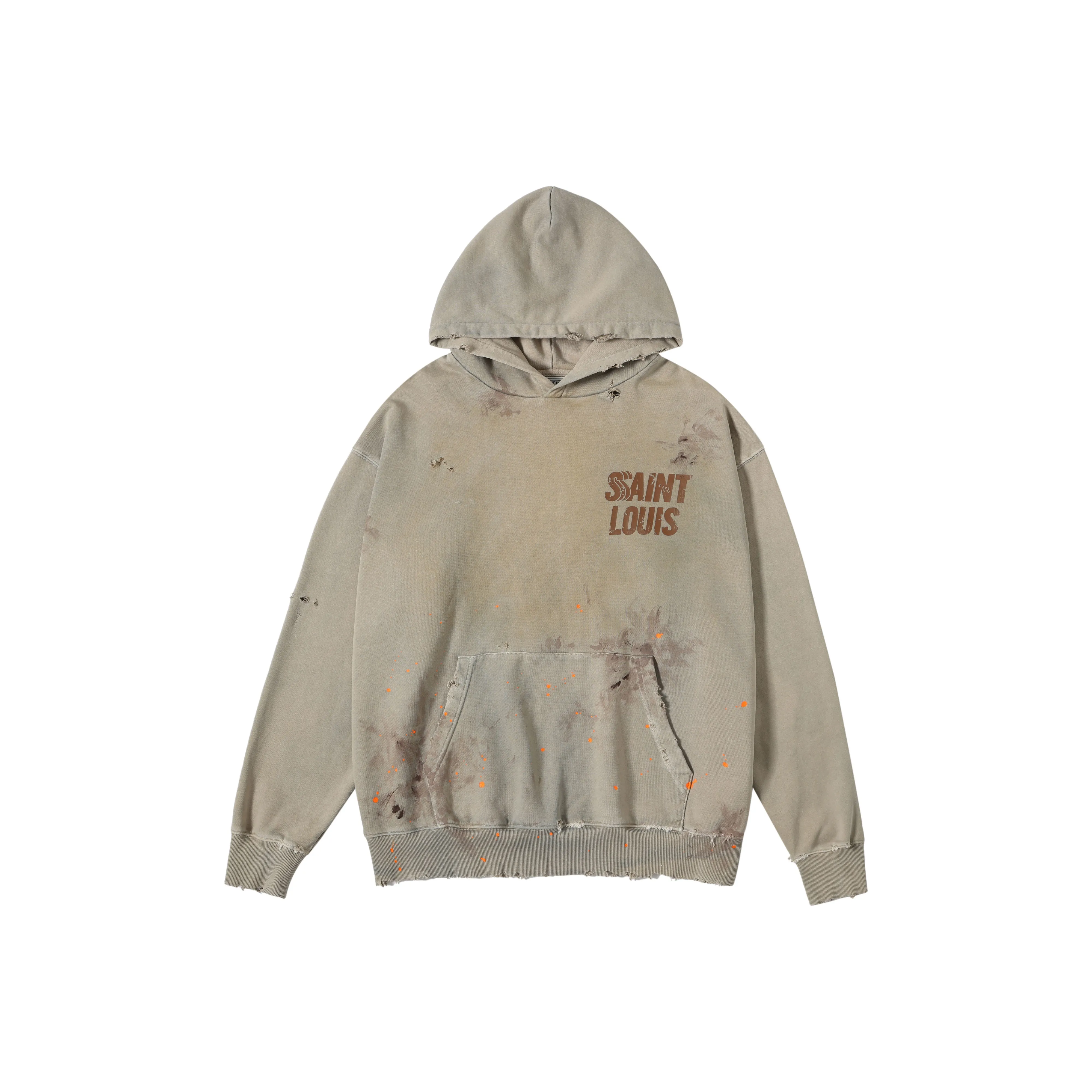 SSSAINT LOUIS Hooded Pullover Long Sleeved Sweatshirt Unisex