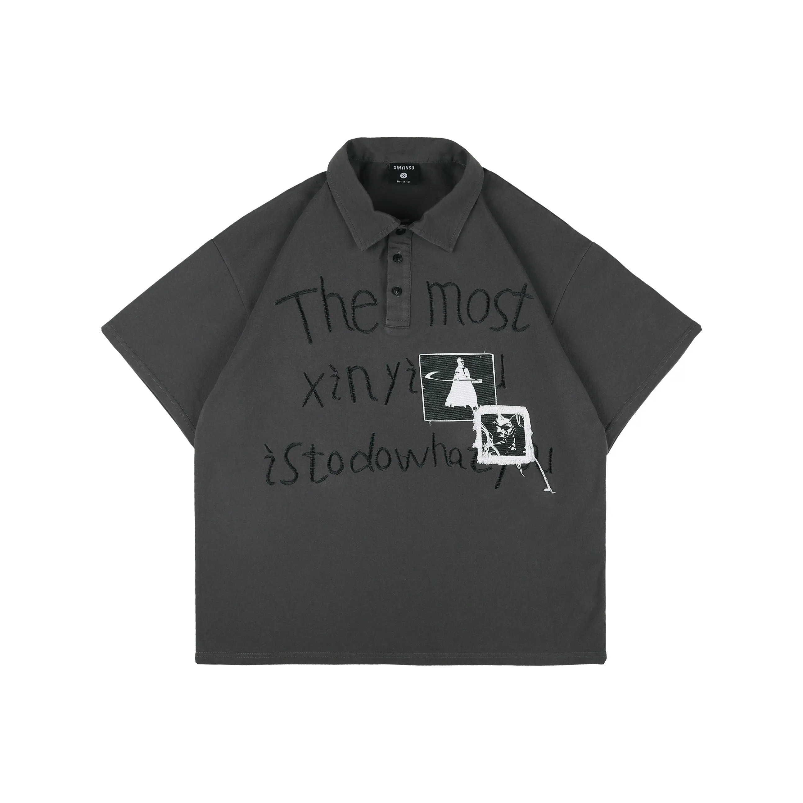XINYINSU Polo Shirt Unisex Couple's Gray