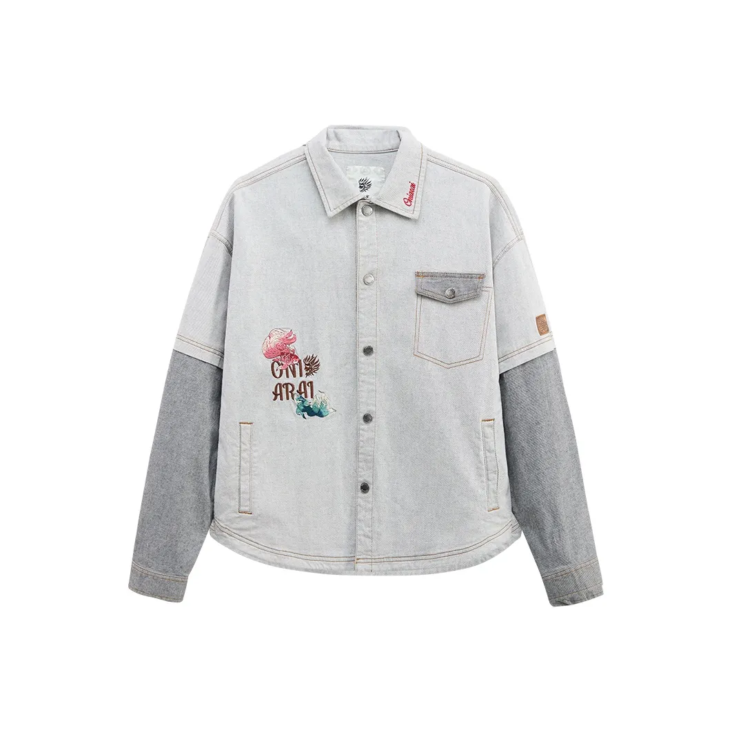 ONIARAI Джинсовый серый Мужские рубашки