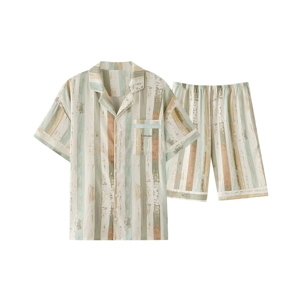 XIAFENYAN Пижамный комплект Мужской Бамбук Зеленый