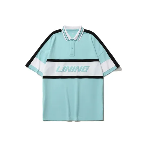 LINING Sports Fashion Collection Голубой цвет чистой воды Мужское Поло