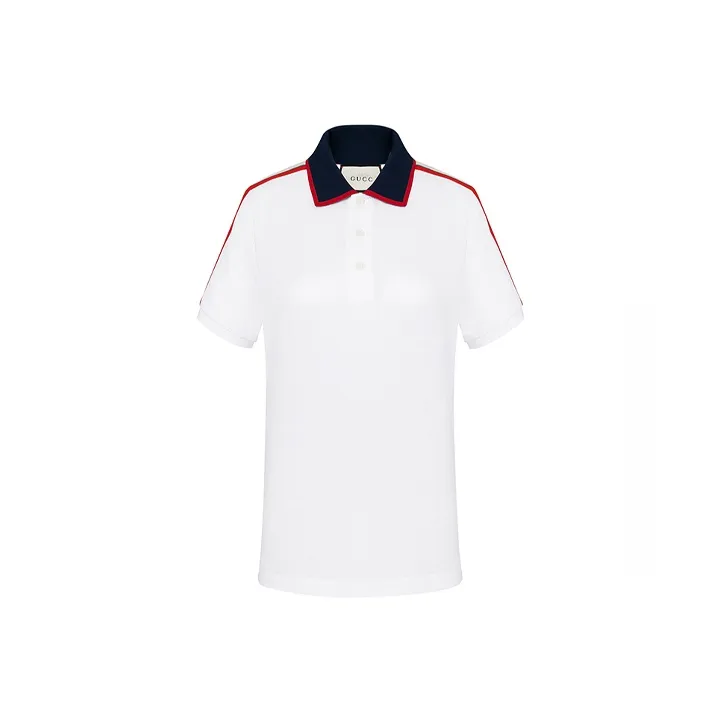 GUCCI Cotton Polo With GUCCI Stripe