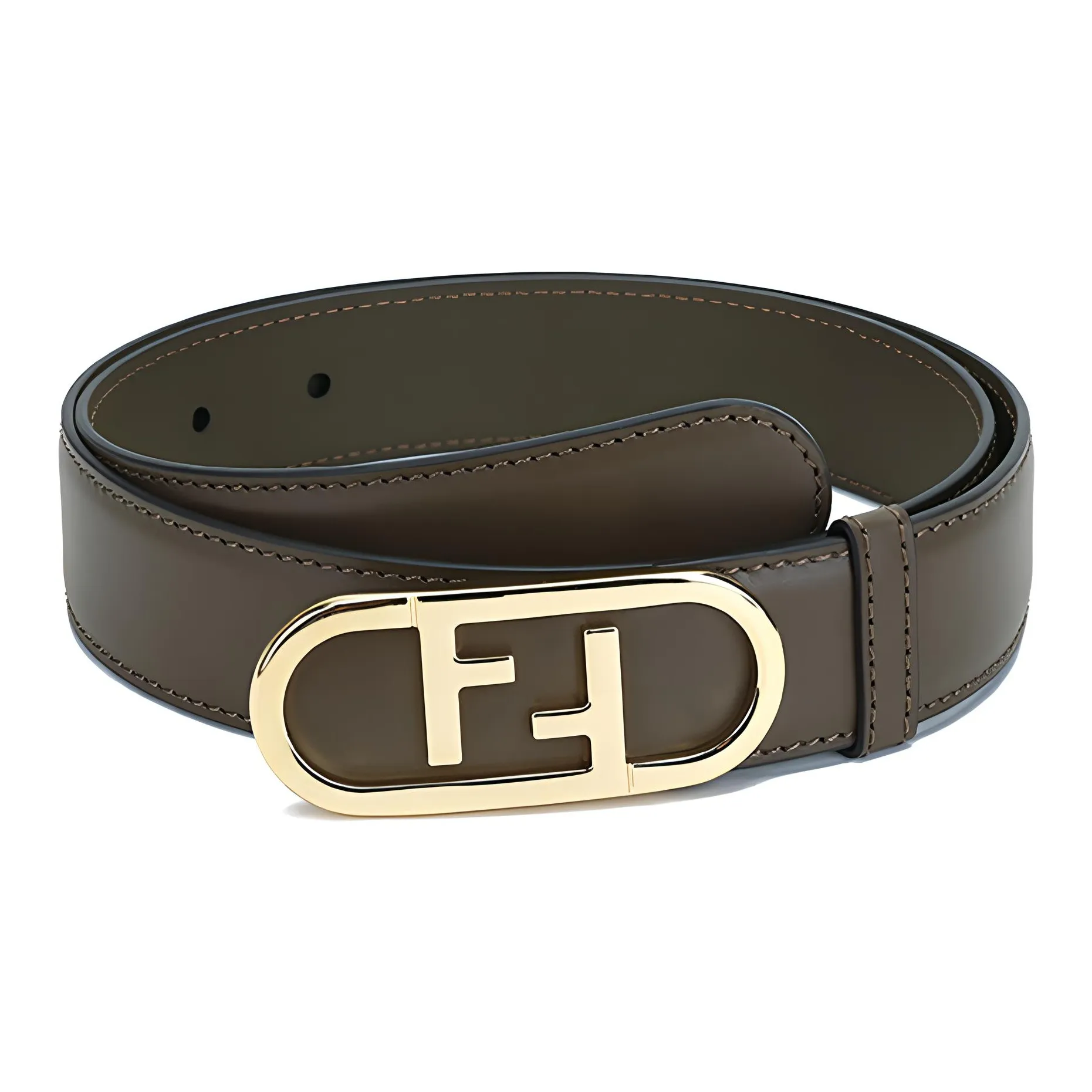 FENDI Leather Belts Women's Dark Green