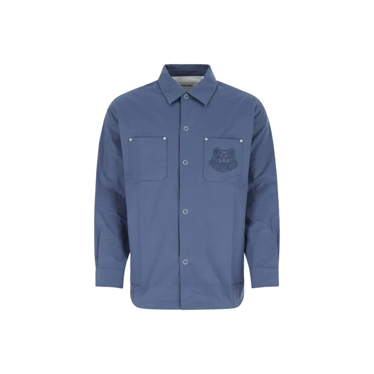 KENZO Classic Tiger Head Рубашка Мужская Синяя