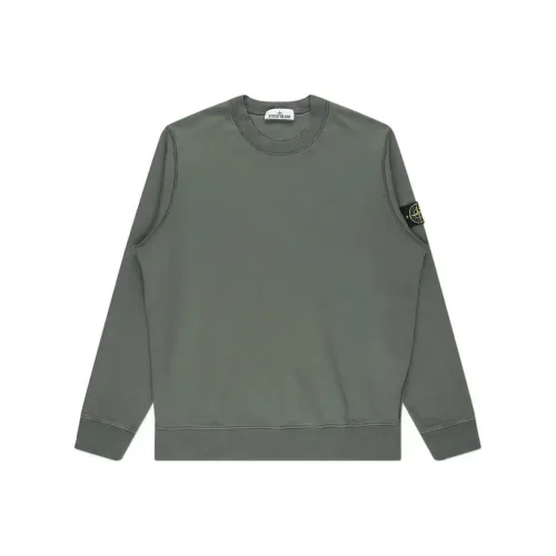 STONE ISLAND Мшисто-зеленый Мужские Свитшоты