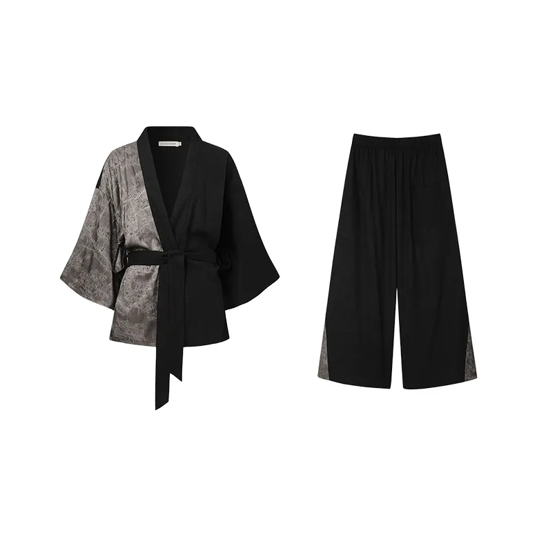 CICADAHOME Пижамный комплект женский мистический серый бабочка