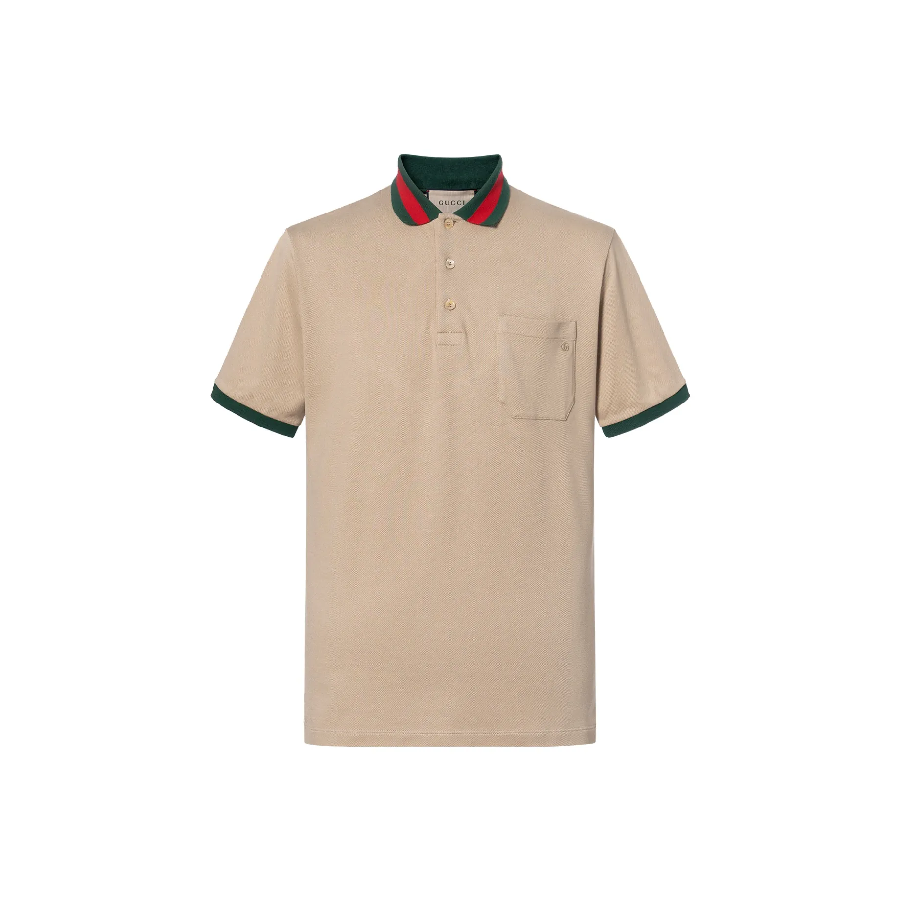 GUCCI Cotton Piquet Polo With Web Collar