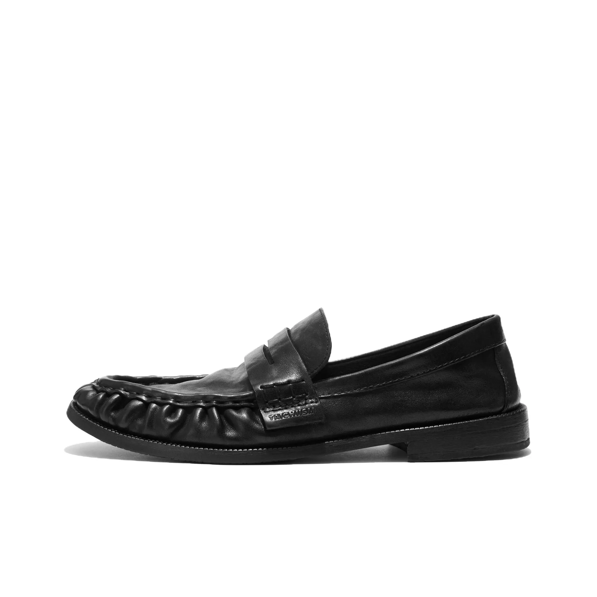 TAICHIISM Soft Pleated Loafers Unisex Washed Black TAICHIISM Мягкие Плиссированные Лоферы Унисекс Выстиранный Черный