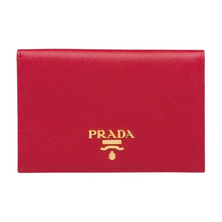 PRADA Saffiano кожа держатель для паспорта кошелек женский красный