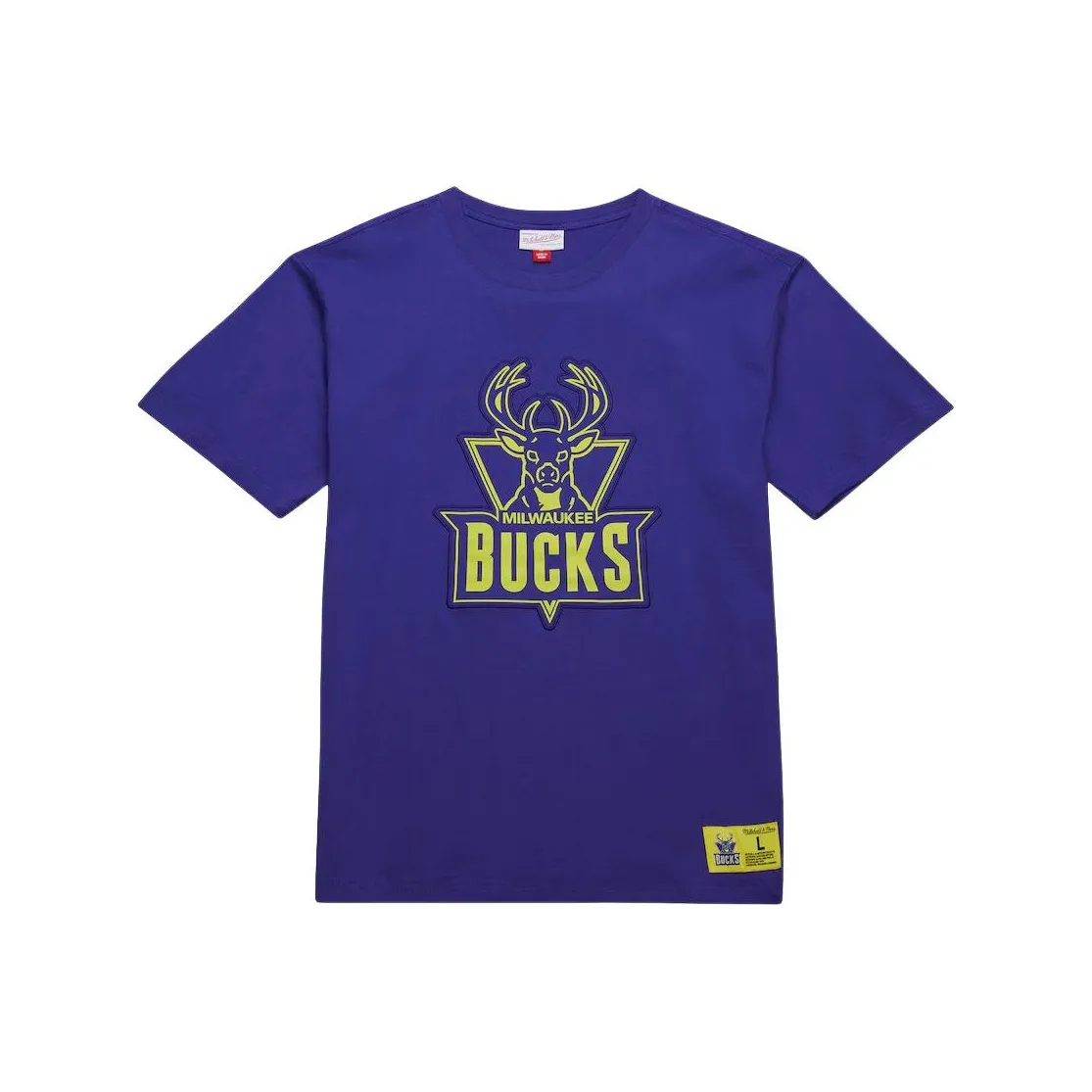 Mitchell & Ness x NBA Milwaukee Bucks Neon Nights Premium T Shirt Men's Purple