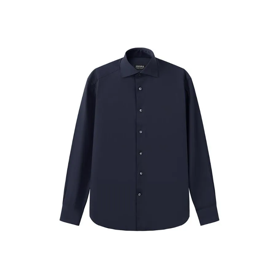 Ermenegildo Zegna Темно-синие мужские рубашки