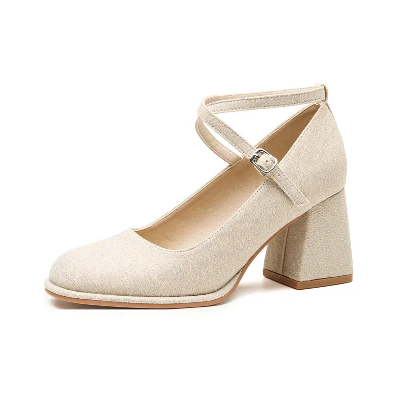 Zomila Chunky Heel High Heels Women's Apricot