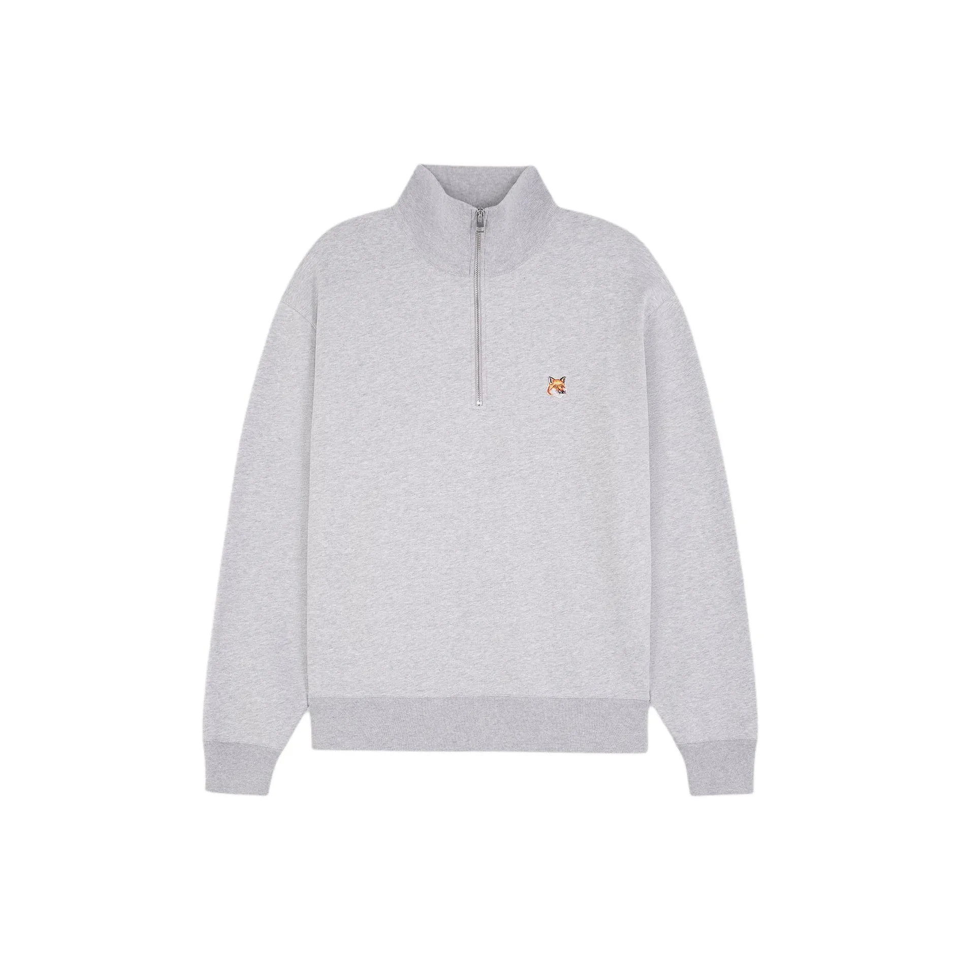 Maison Kitsuné Fox Head Patch Half Zip Sweatshirt