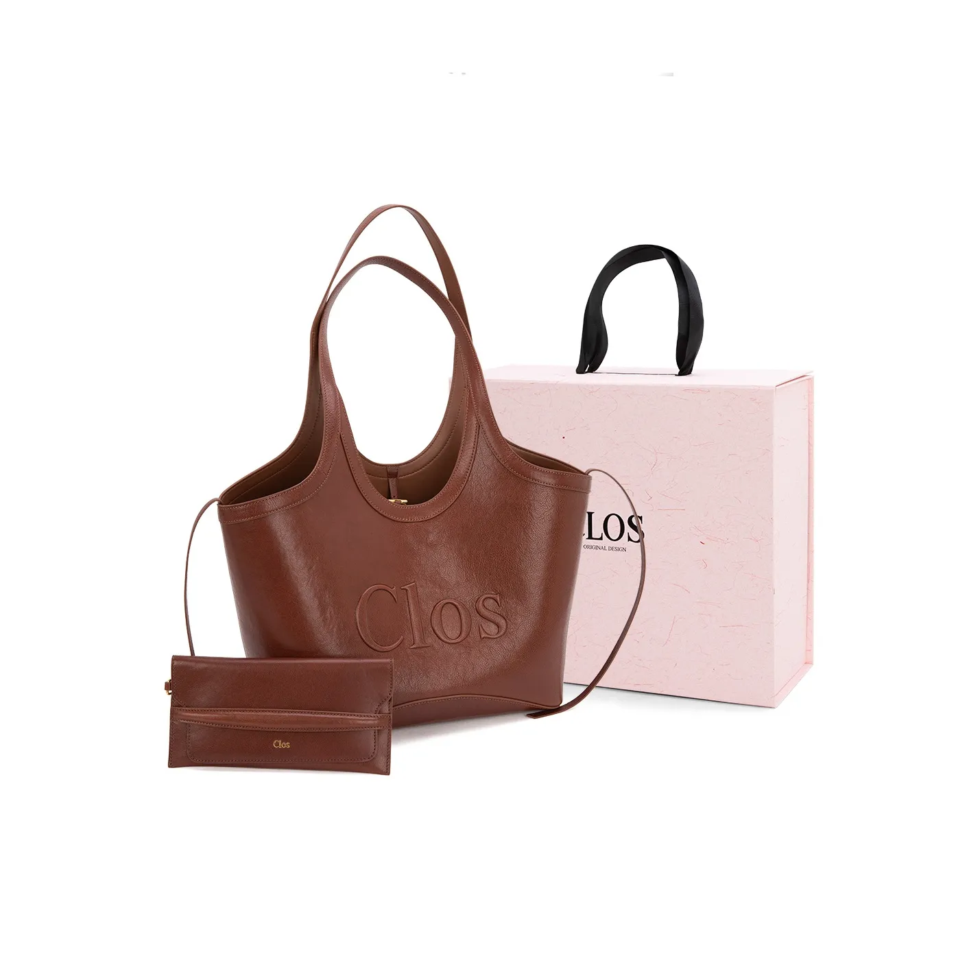 CLOS Первый слой Растительное дубление Коровья кожа Портативная Сумка через плечо Сумка на плечо Большая Женская Коричневый Абрикос Кофе