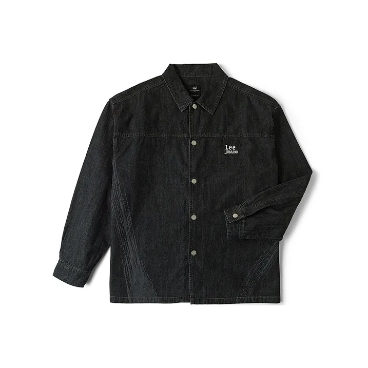 Мужская рубашка Lee co-branded модели, черного и серого цвета