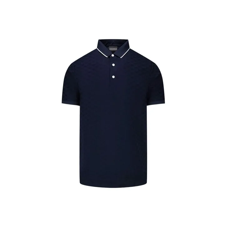 EMPORIO ARMANI Logo Embroidered Short Sleeved Polo Shirt