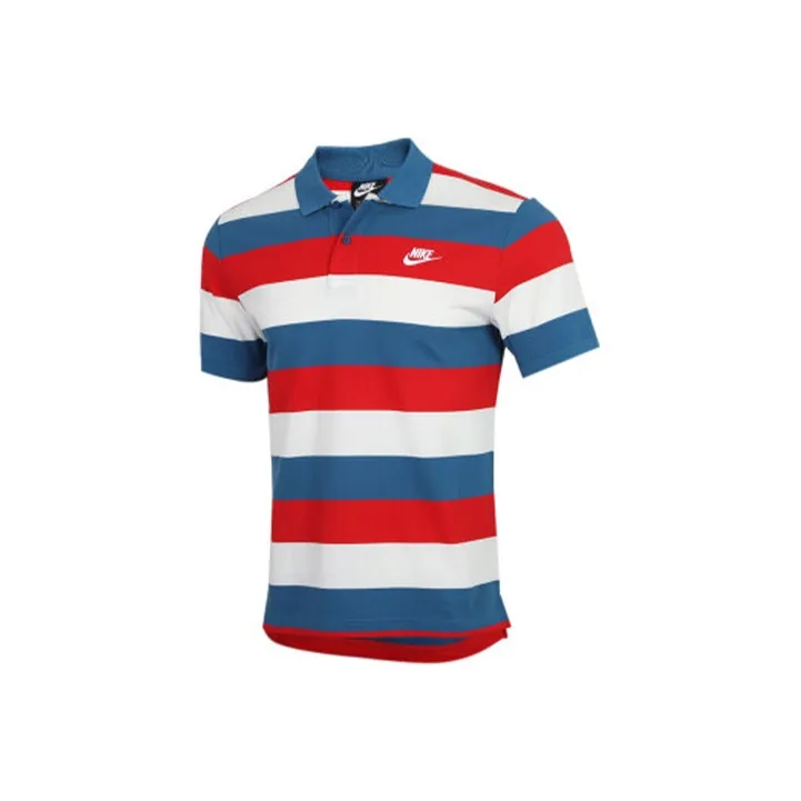 Nike Polo Shirts Men's Red Blue
