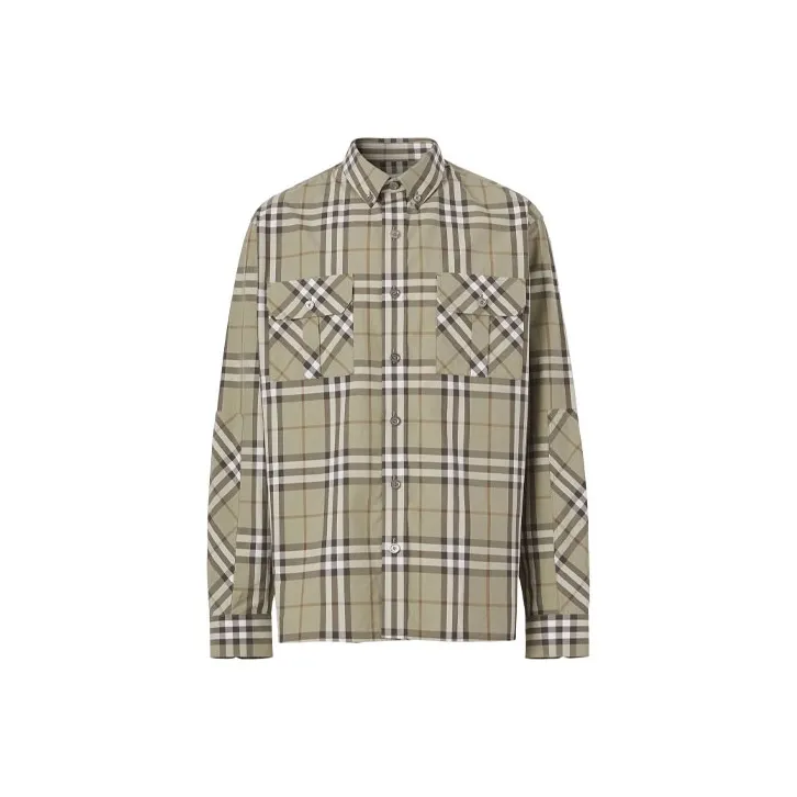 Burberry Рубашка Мужская Авокадо Зеленая