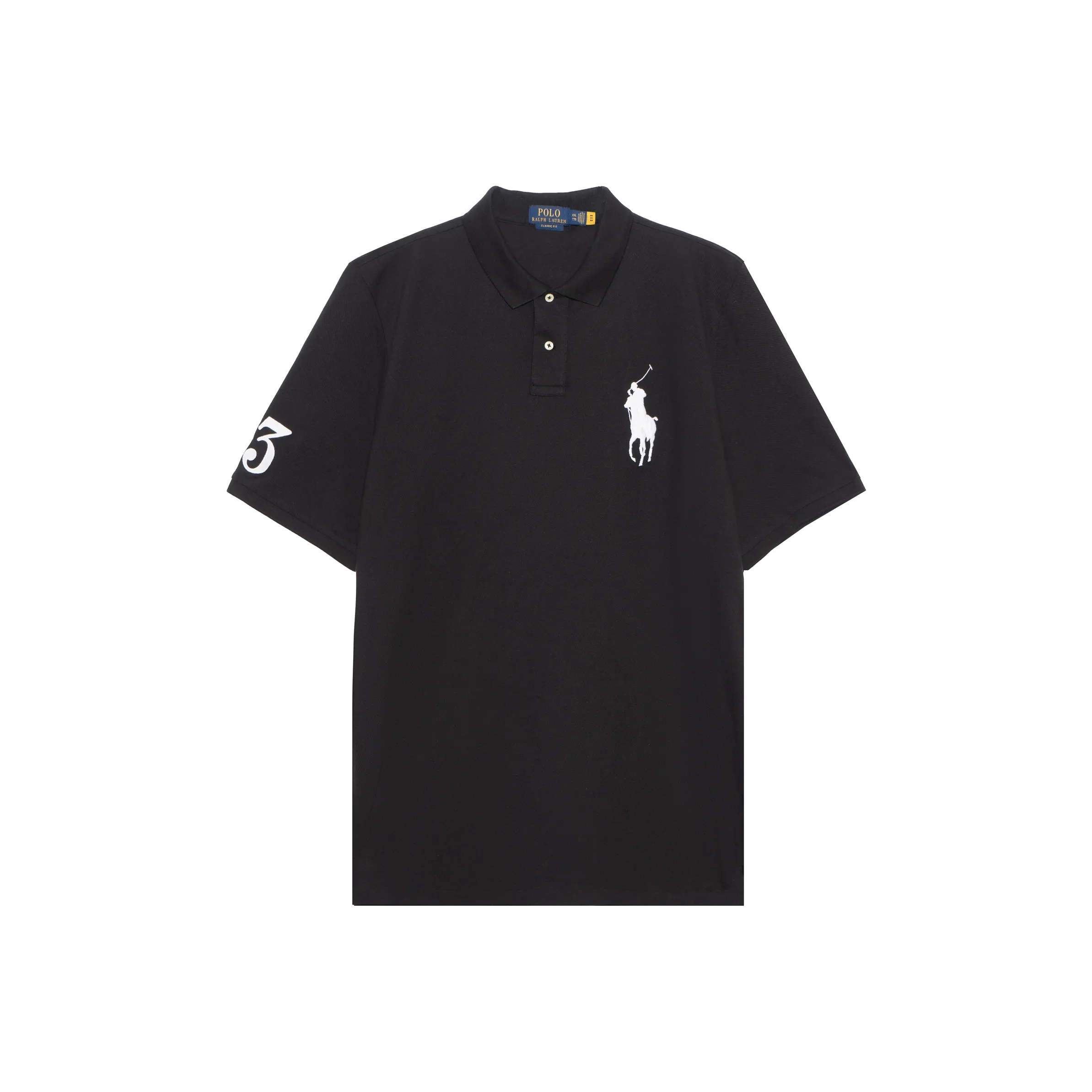 Polo Ralph Lauren SS22 Men Printed Solid Short Sleeve Polo Shirt Black