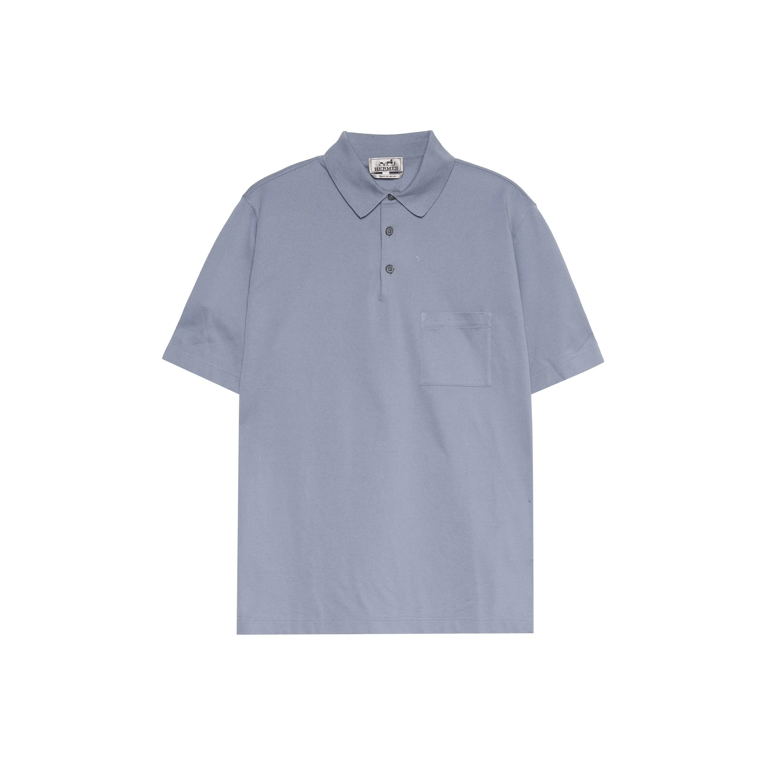 HERMES Polo Shirt Men's Sky Blue