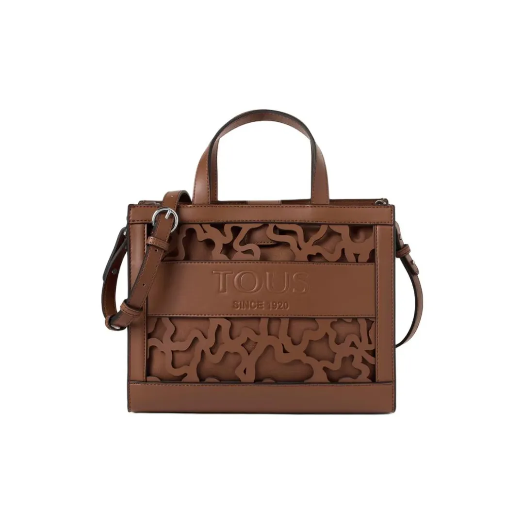 TAOSIXIONG Faux Leather Tote Bag, Shopping Bag, Shoulder Bag, Handbag Medium Size Women's Brown