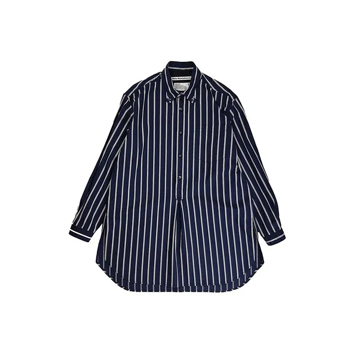 White Mountaineering Темно-синяя унисекс рубашка