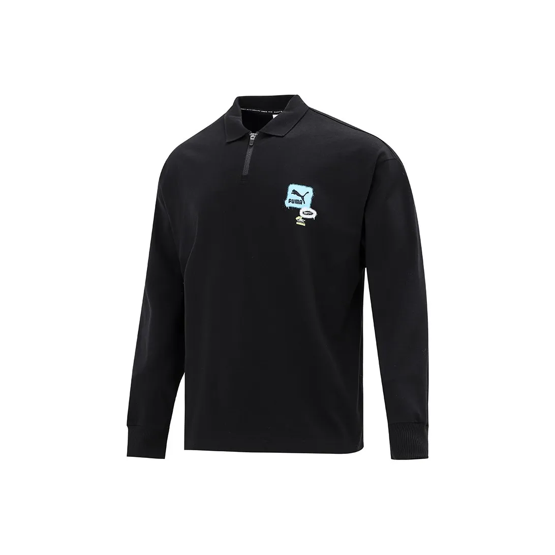 PUMA Мужская поло рубашка черного цвета