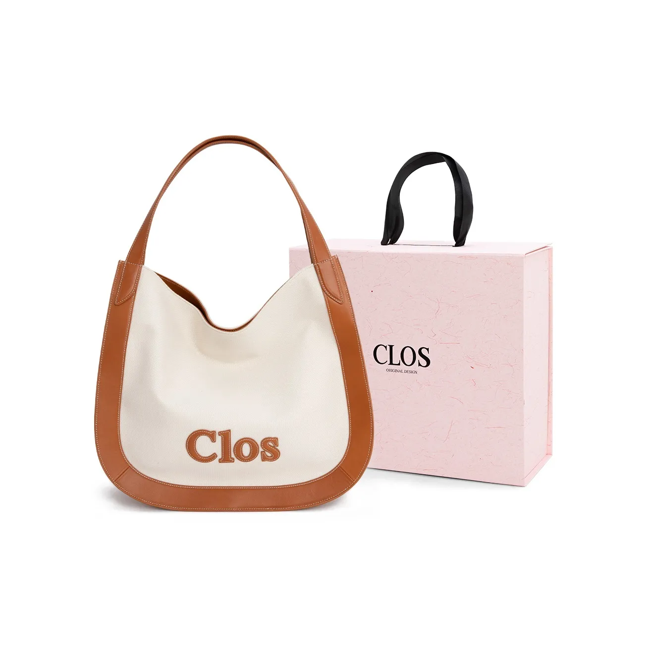 CLOS Сумка из холста с пэчворком из воловьей кожи сумка через плечо женская коричневый черный