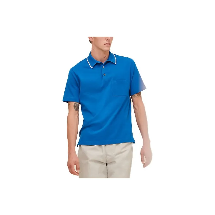 HERMES Синий Мужское Поло