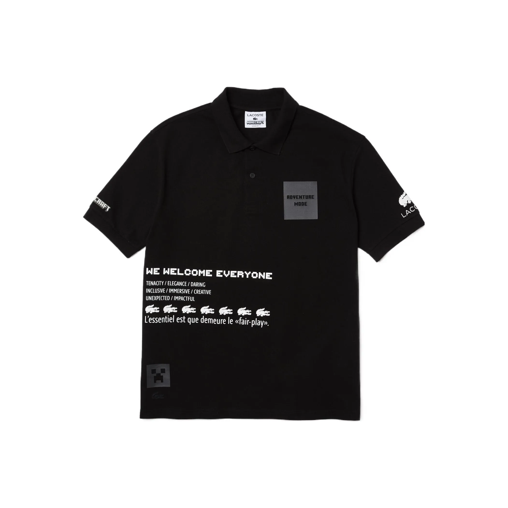 LACOSTE Collaboration Мужская Поло Рубашка Черного Цвета