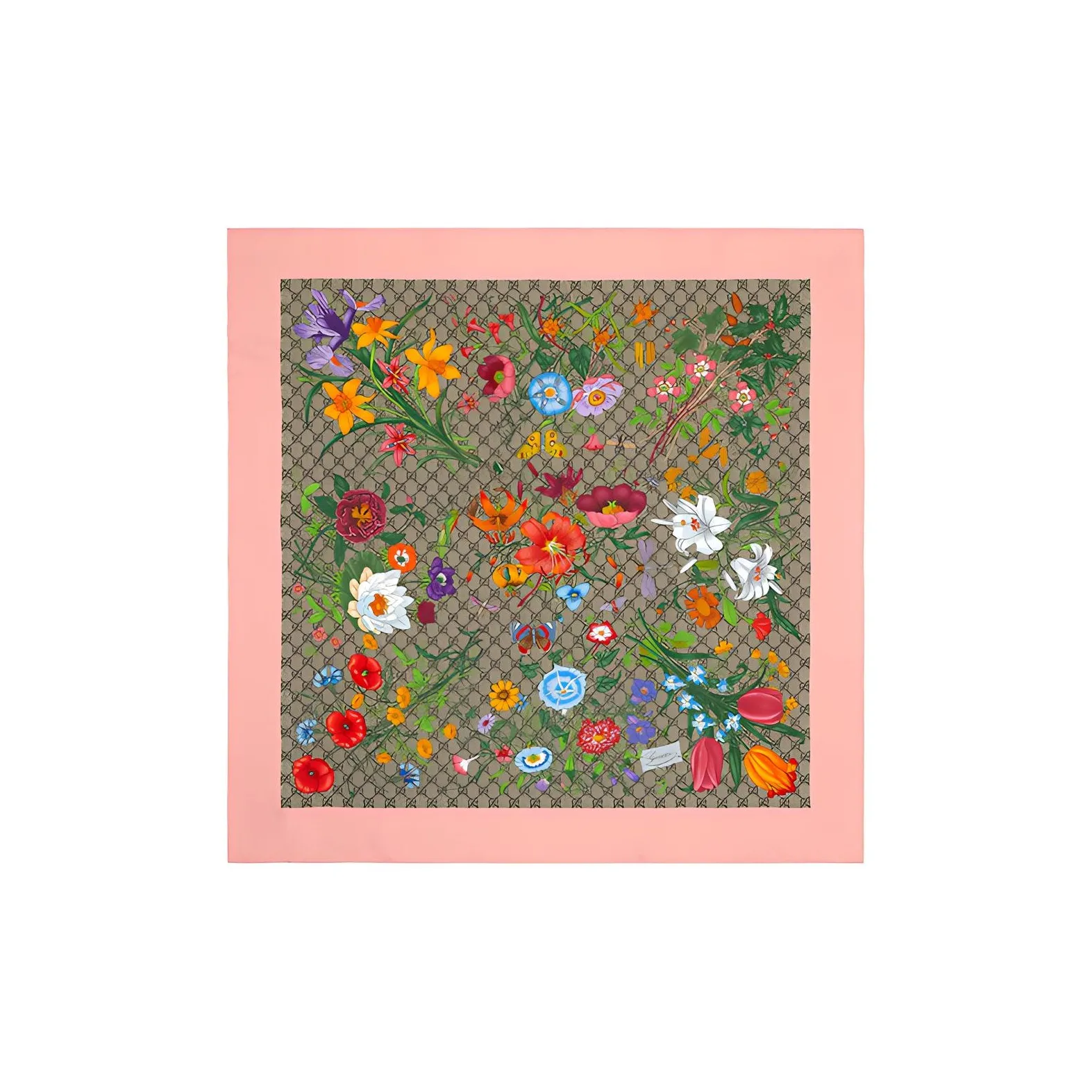 GUCCI Gg Flora Print Scarf
