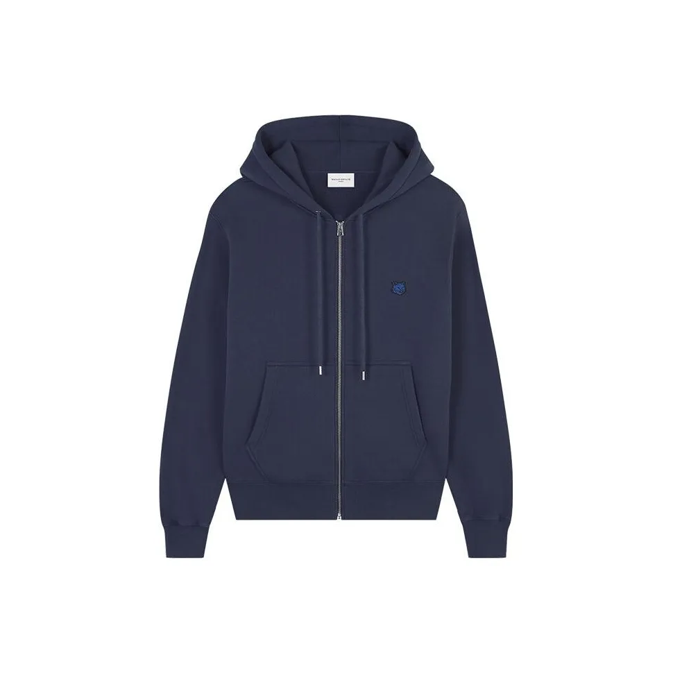 Maison Kitsuné Fox Head Patch Zipped Hoodie