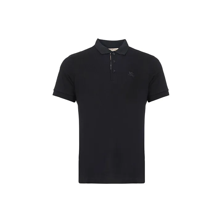 Burberry Buttoned Short Sleeve Polo Shirt Men Black