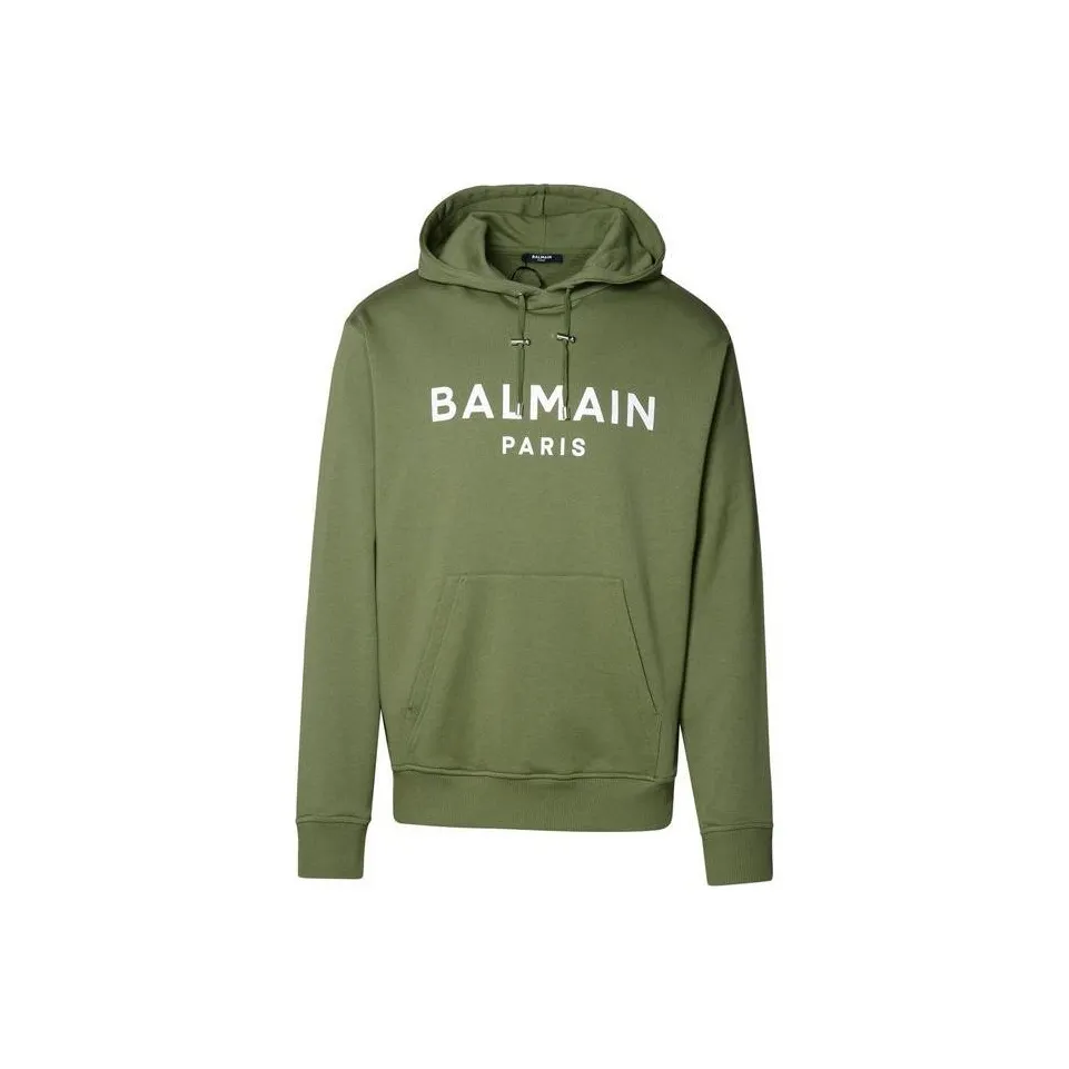 BALMAIN Logo Printed Drawstring Hoodie