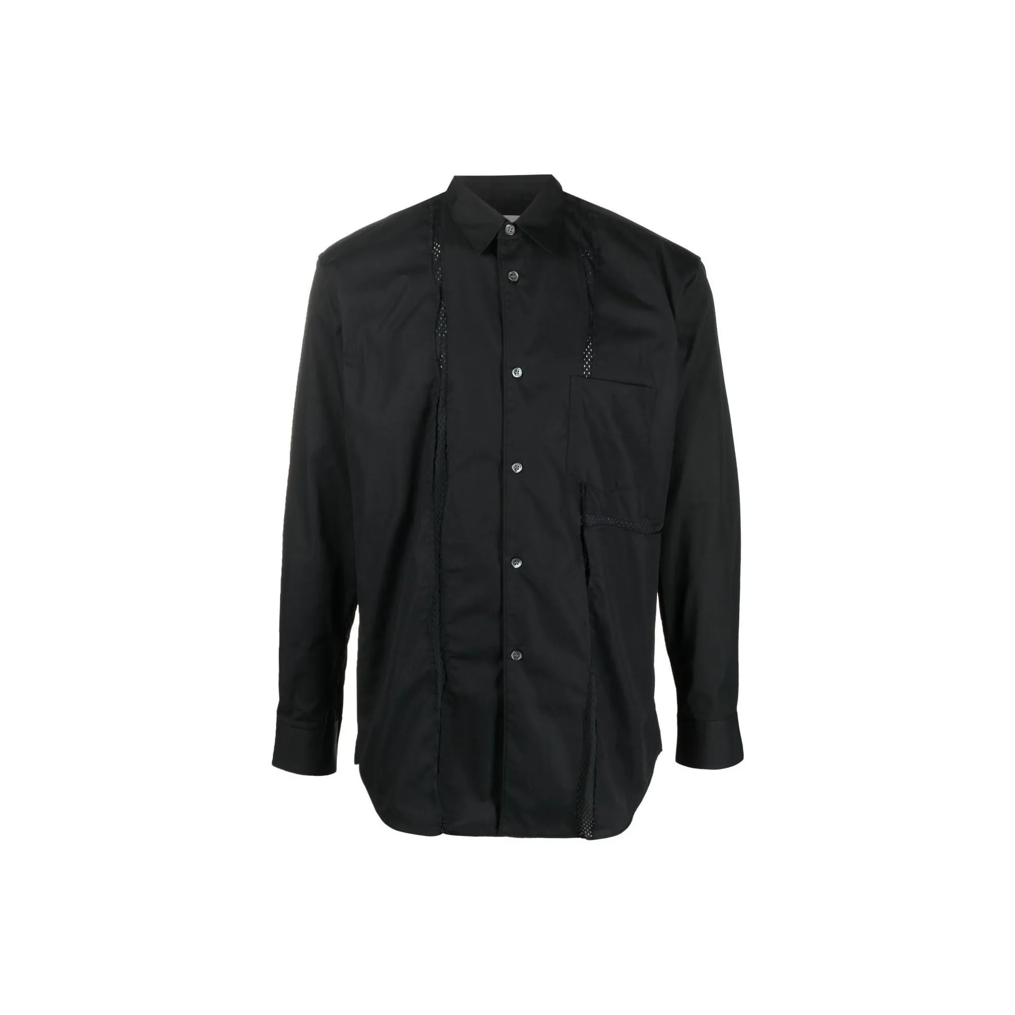 Comme Des Garçons Shirt Mesh panelled Long sleeve Shirt