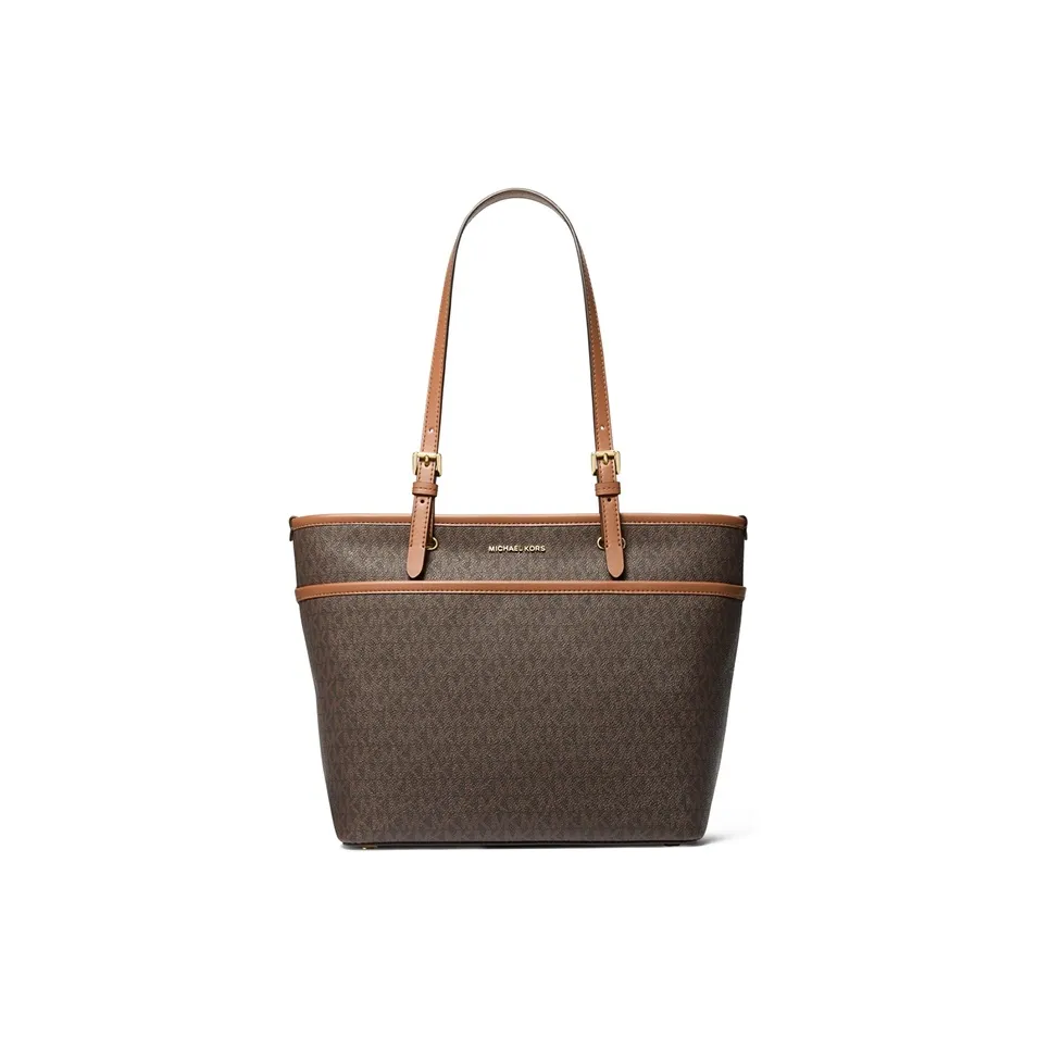 MICHAEL KORS Artificial Leather Tote Bag, Shopping Bag, Shoulder Bag Medium Size Women's Dark Brown & Acorn Brown