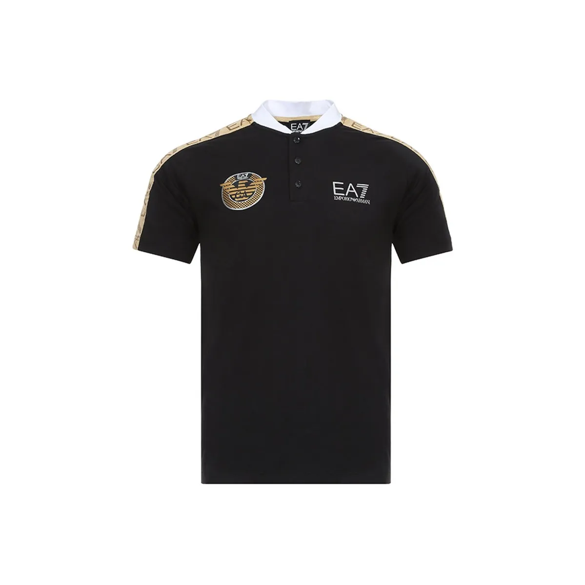 EMPORIO ARMANI EA7 Polo Shirts Men's Black/Gold