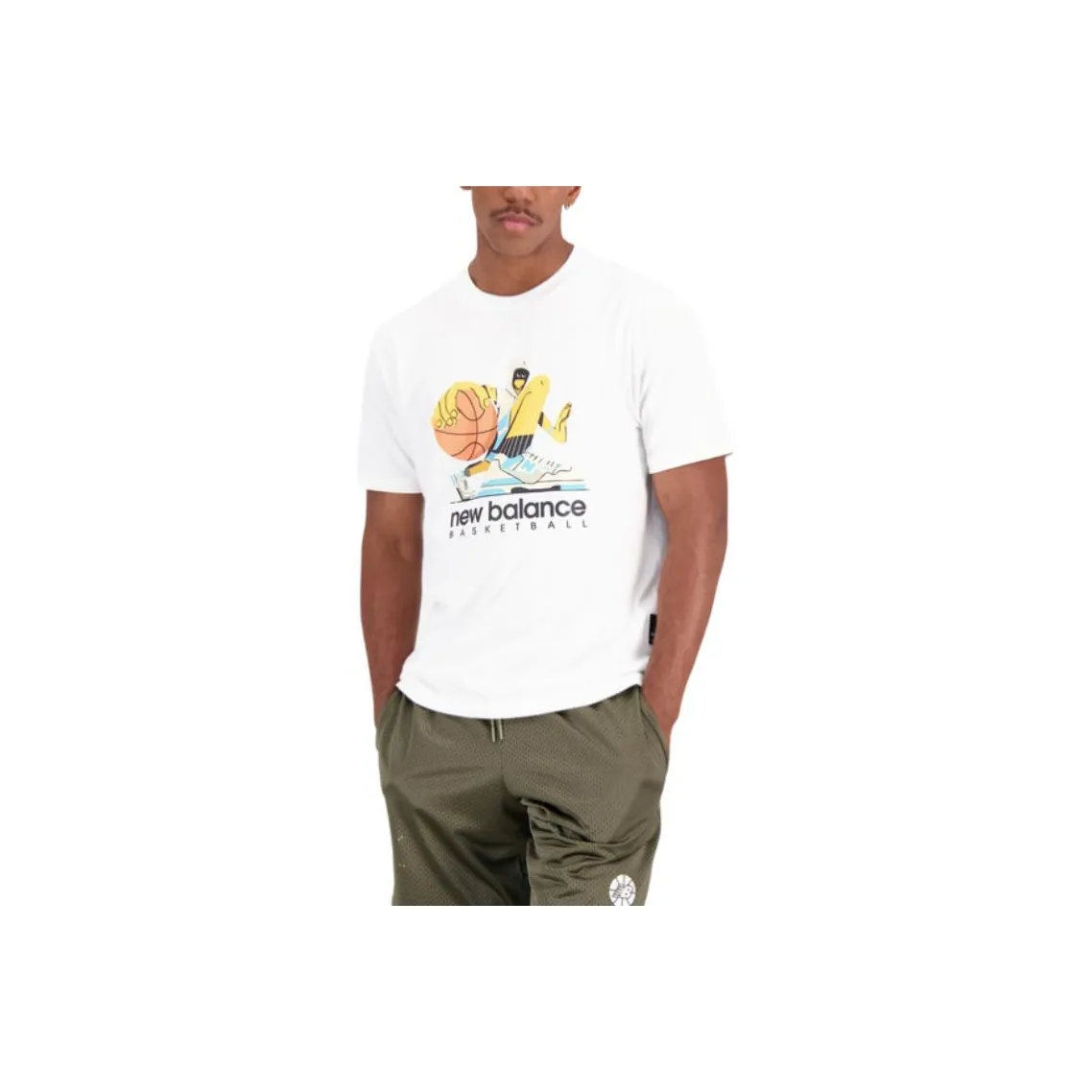 New Balance KOSZULKA HOOPS T-Shirts Men White