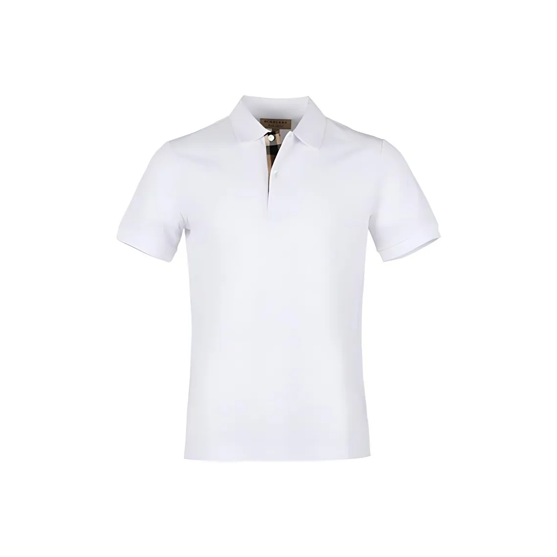 Burberry Lapel Cardigan Short Sleeve Polo Shirt White